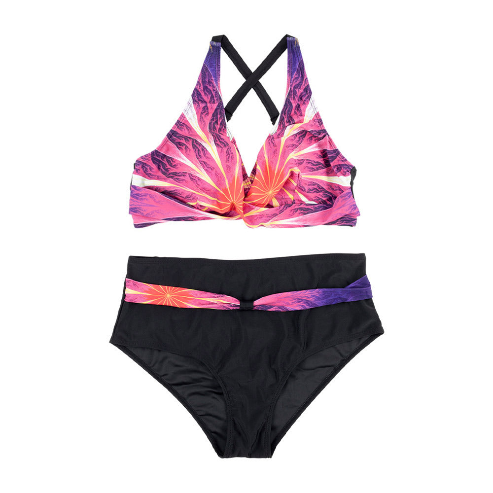 Women Two Piece V-Neckline Bikini Swimsuit