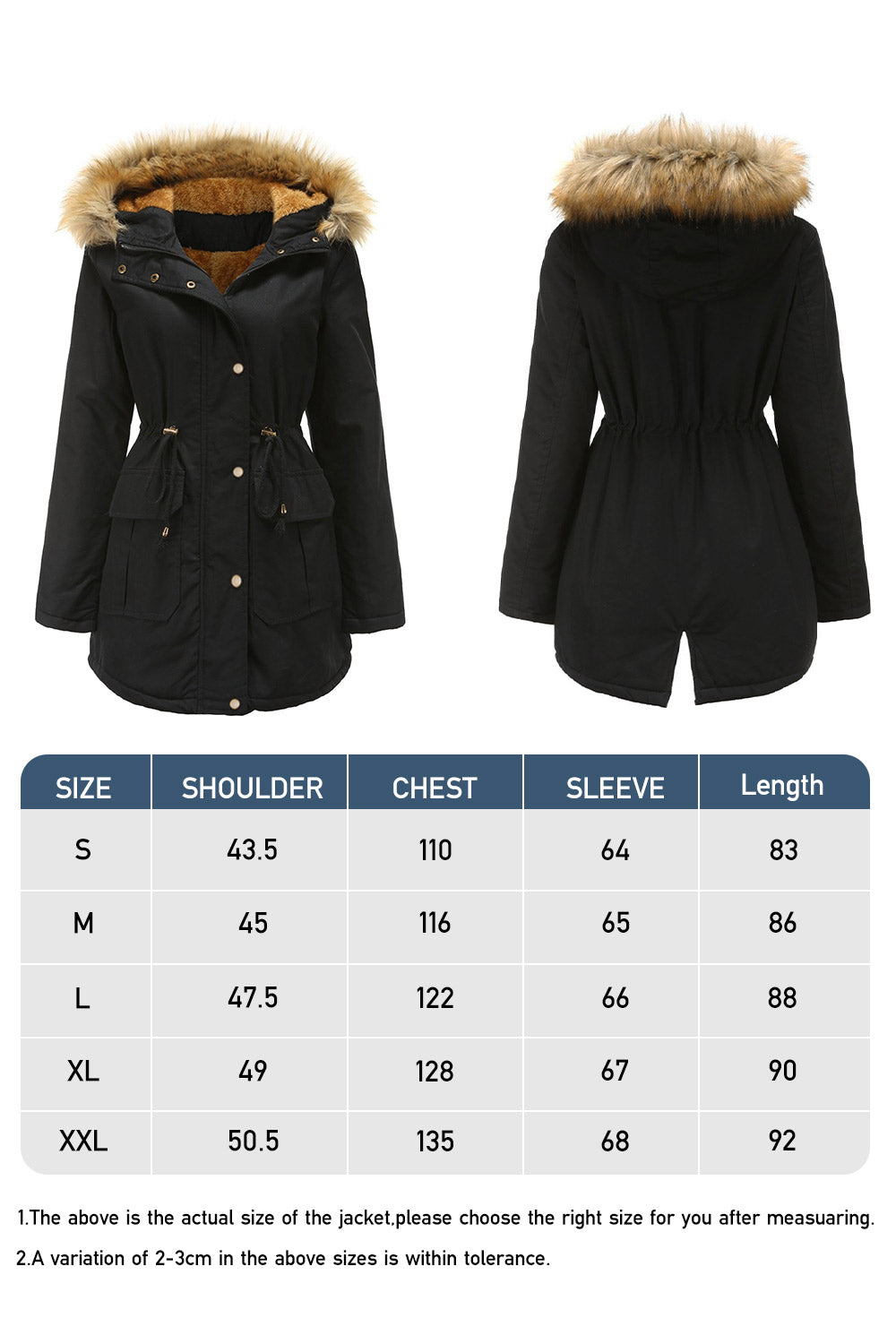 Winter Casual Zip-up Coat Jacket