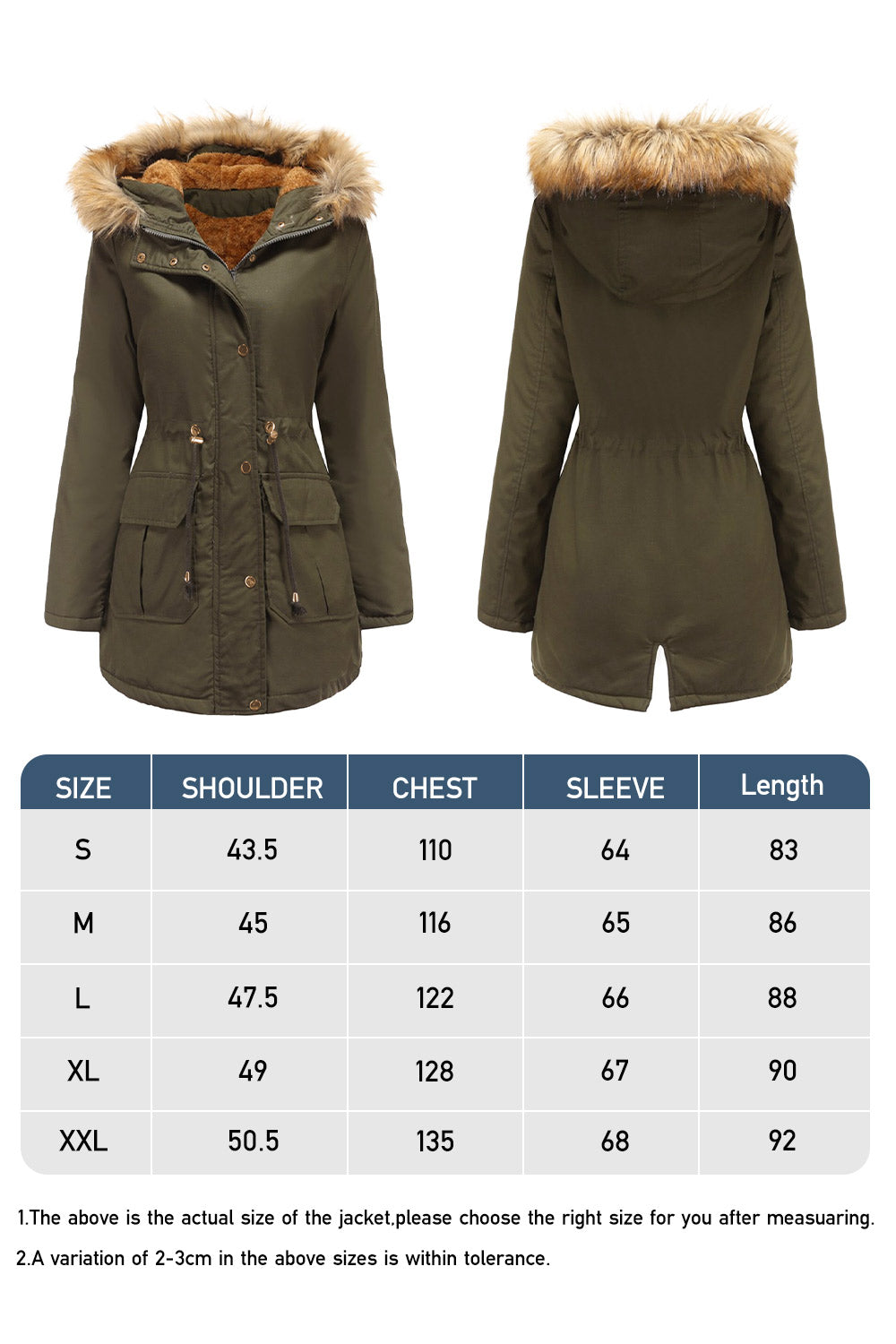 Winter Casual Zip-up Coat Jacket