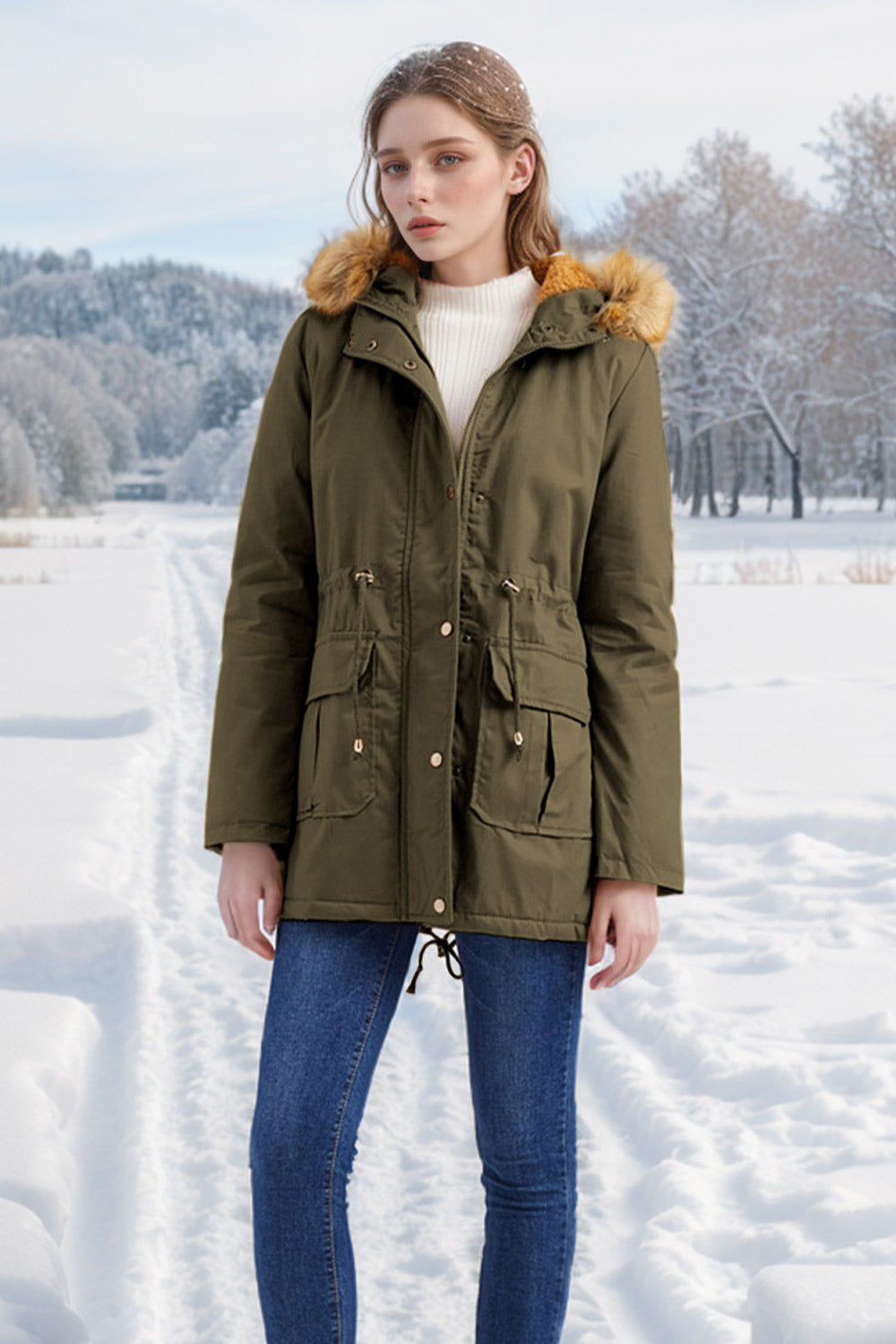 Winter Casual Zip-up Coat Jacket