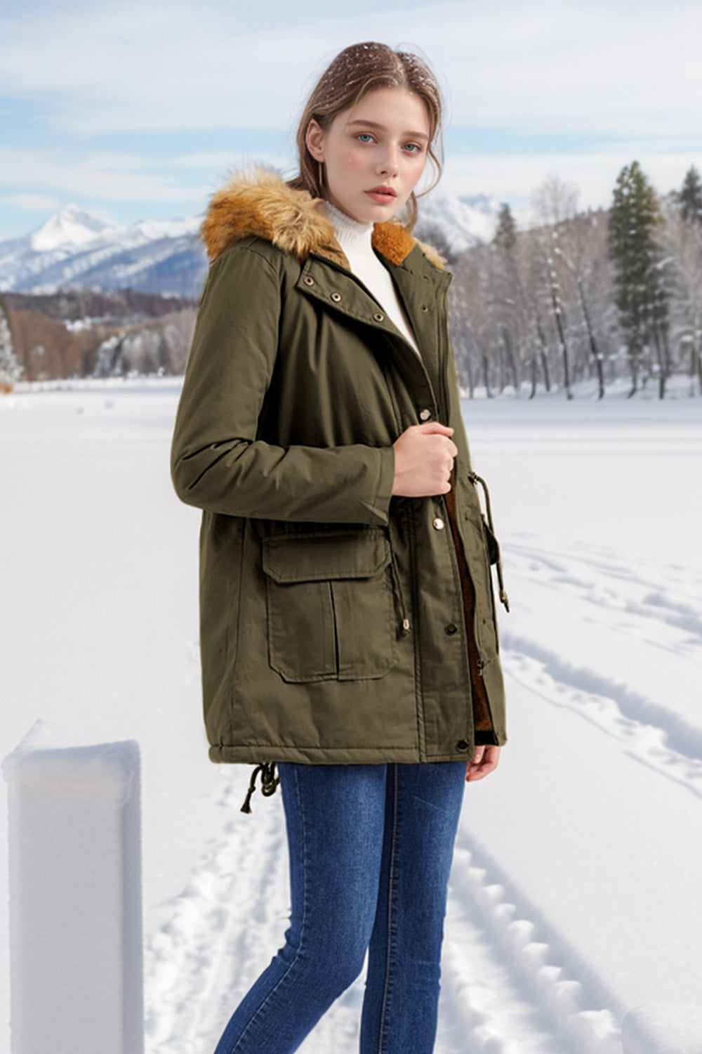 Winter Casual Zip-up Coat Jacket