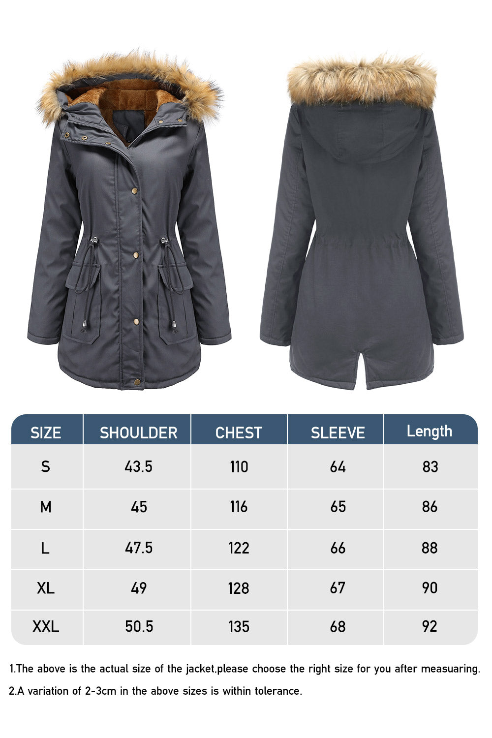 Winter Casual Zip-up Coat Jacket