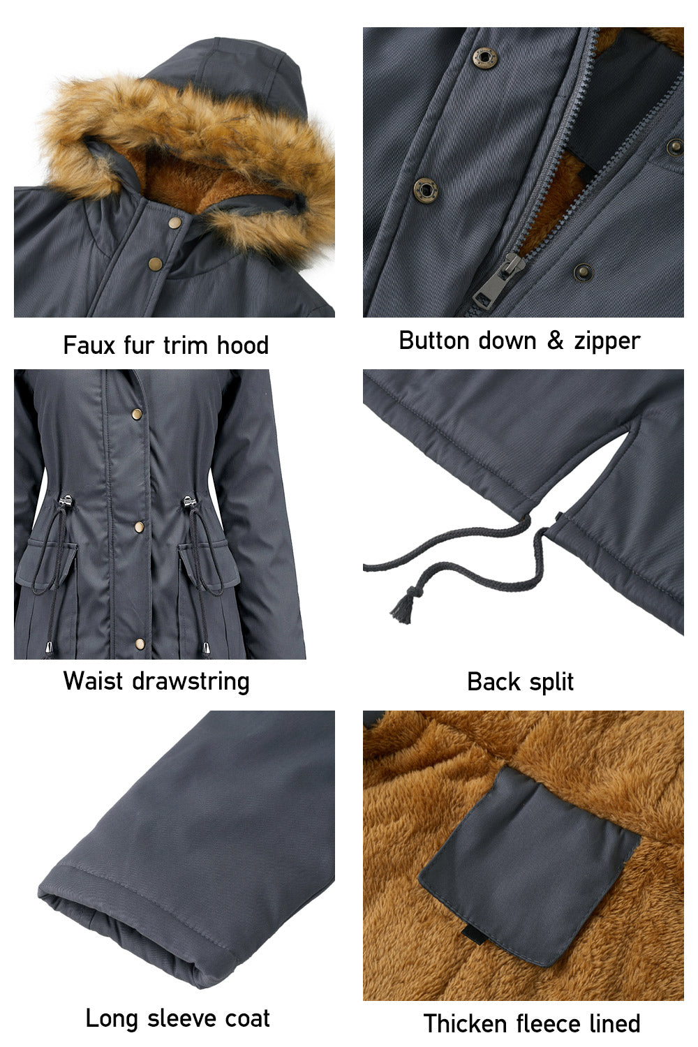 Winter Casual Zip-up Coat Jacket