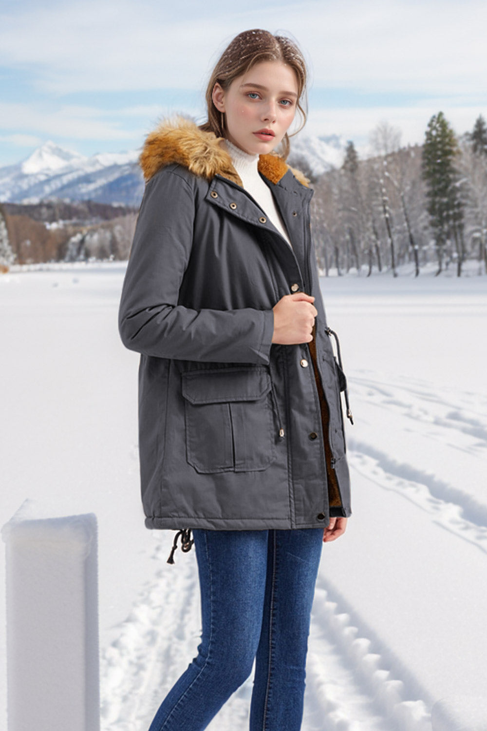 Winter Casual Zip-up Coat Jacket