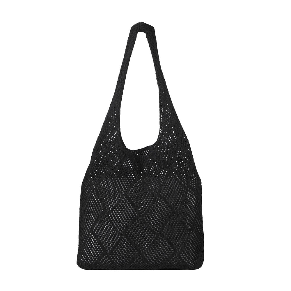 Knitted Shoulder Bag Hollow Tote Bag Handbag