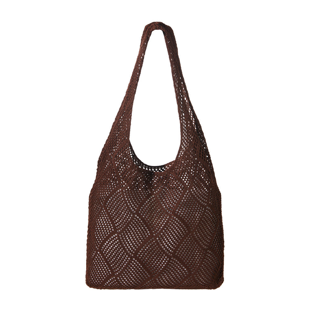 Knitted Shoulder Bag Hollow Tote Bag Handbag