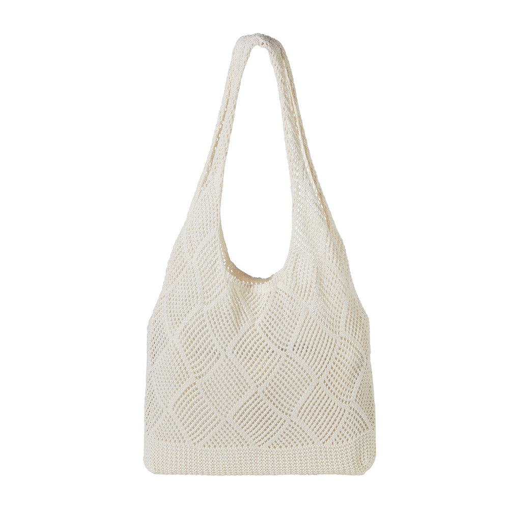 Knitted Shoulder Bag Hollow Tote Bag Handbag